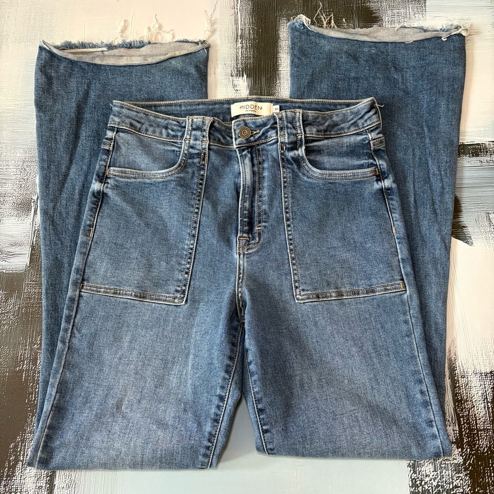 Hidden Brand Women's Blue Wide Leg Jeans